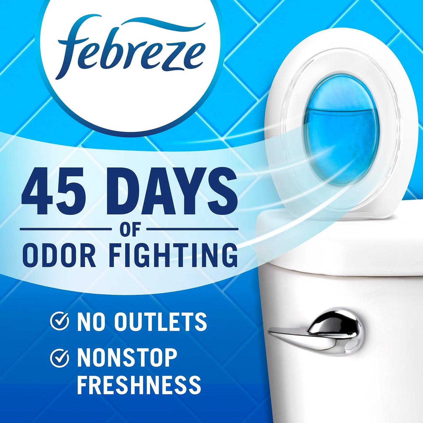 Febreze Bathroom Air Freshener Odor-Fighting for Small Spaces Scented Plug In Alternative Long-Lasting for Home and Bathroom and Kitchen Closet Air