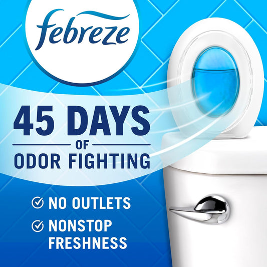 Febreze Bathroom Air Freshener Odor-Fighting for Small Spaces Scented Plug In Alternative Long-Lasting for Home and Bathroom and Kitchen Closet Air
