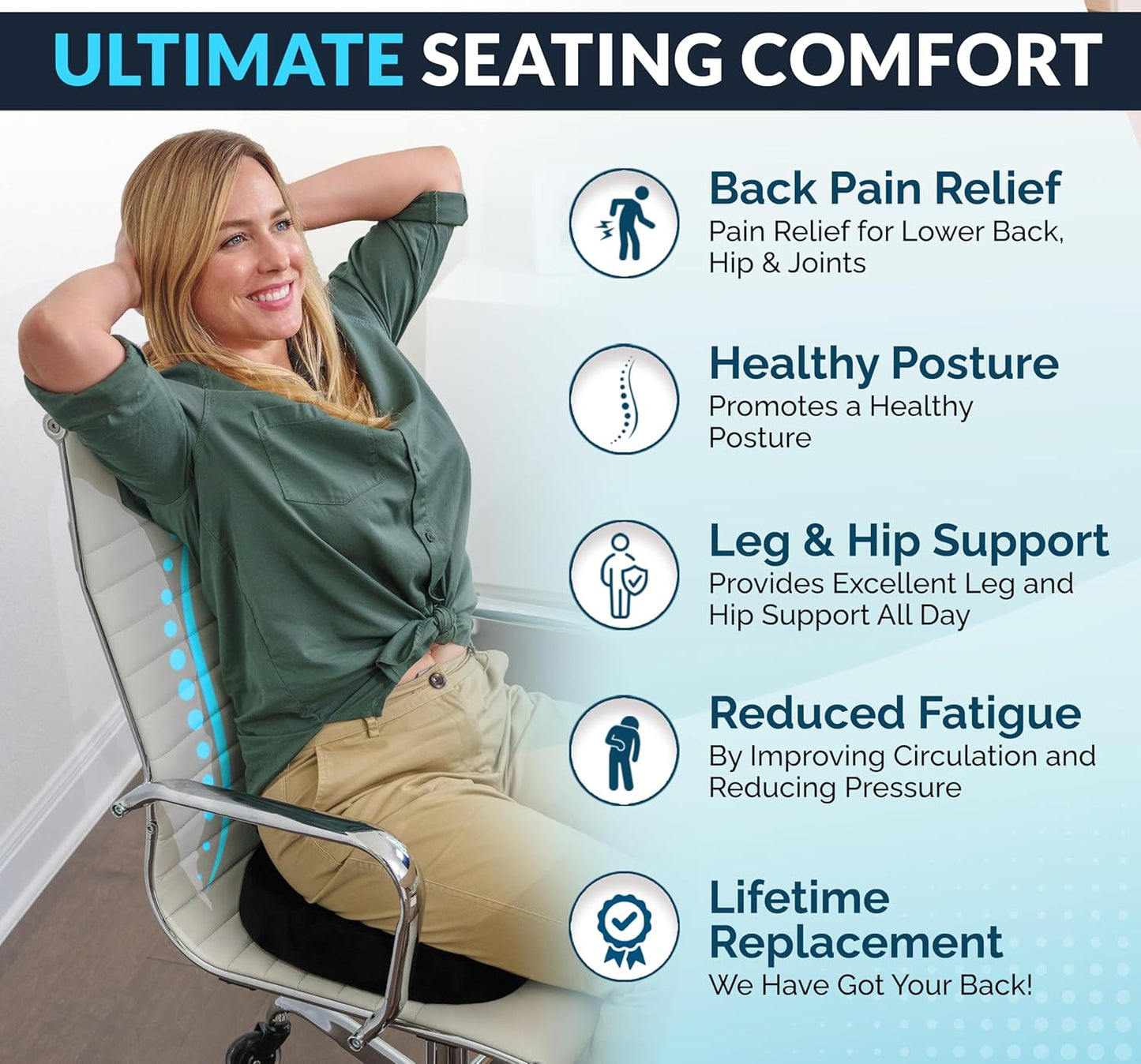 ComfiLife Premium Gel & Memory Foam Seat Cushion Doctor Recommended Office Chair