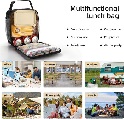 Lovoeo Lunch box Lunch bag for men women Insulated Lunchbox Lunch bags for Work Picnic Travel (Black)