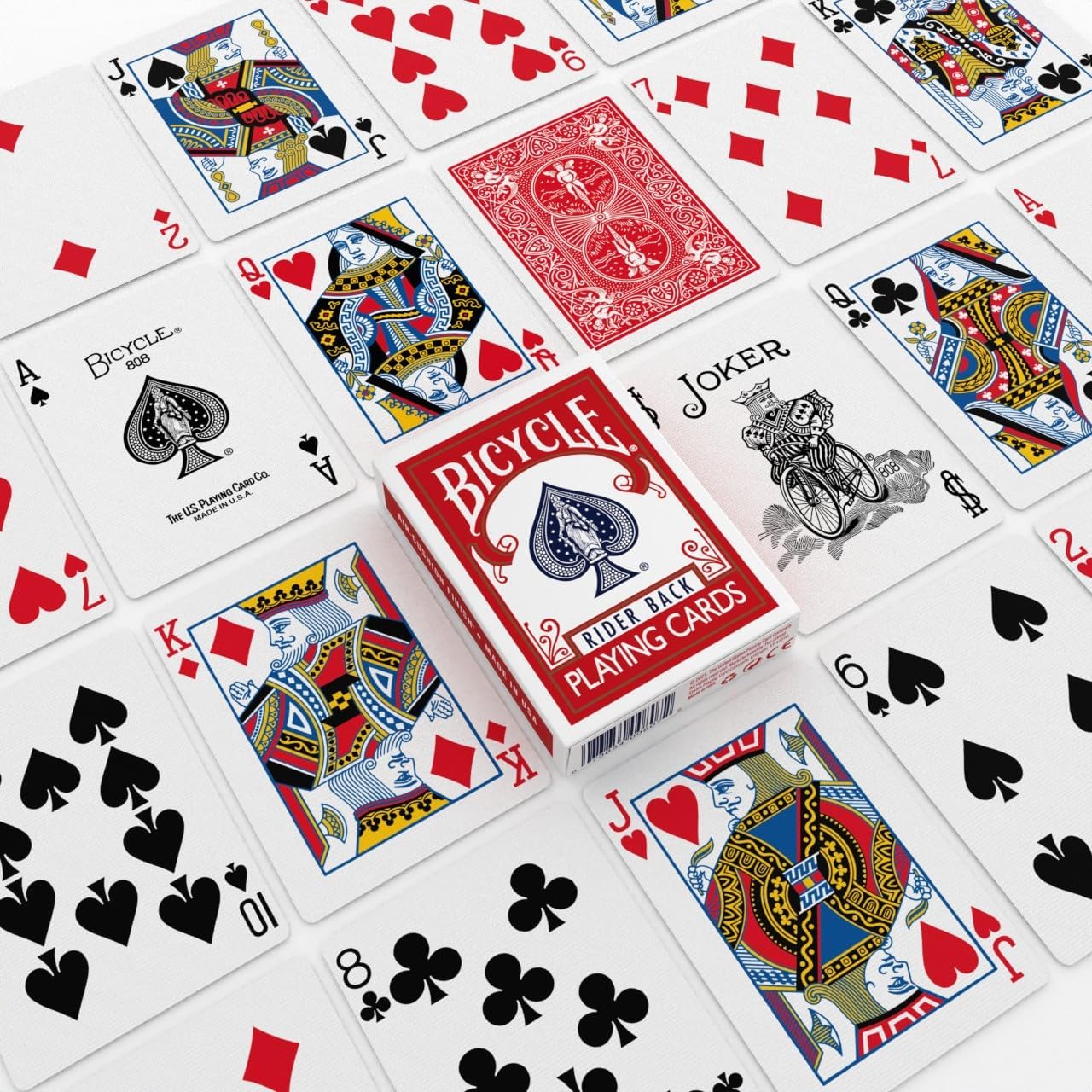 Bicycle Rider Back Playing Cards, Standard Poker Size Deck of Cards, Red & Blue (2 Pack), Classic Cards for Poker