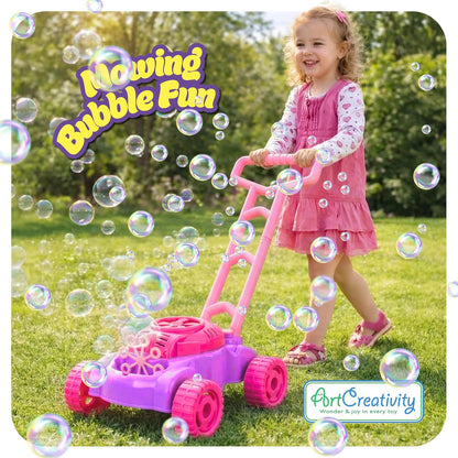ArtCreativity Bubble Lawn Mower for Toddlers 1-3, Bubble Machine for 1-Year-Old Girl Gifts, Easter Basket Stuffers for
