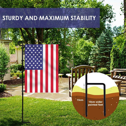 YEAHOME Garden Flag Holder Stand, Premium Yard Flag Holder Weather-Proof Metal Powder-Coated Flagpole with Clip and Stopper for Christmas Garden
