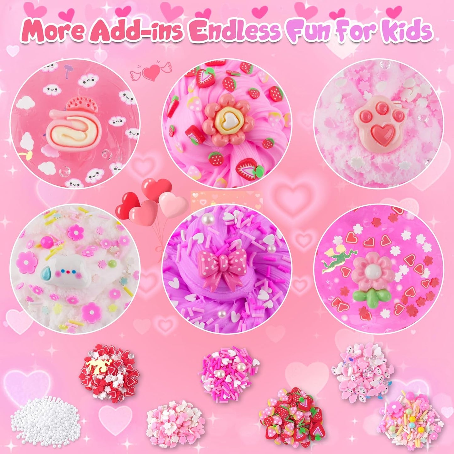 6 Pack Slimes, Pink Slime Kids, Cloud Slime kit for Girls Ages 8-12, Toys for Girls and Boys, for Kids Slime Set Party kit Goodie Bag