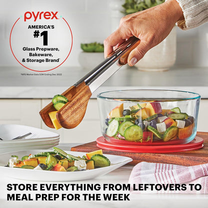 Pyrex Simply Store (9-Pack) Mixed Sized Glass Food Storage Set, Round & Rectangular Containers With Plastic Lids