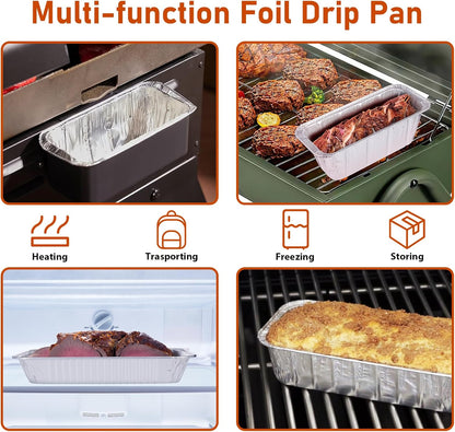 Grease Cup Liners, Disposable Grill Tray, Aluminum Foil Drip Pan Grease Catcher Cup Liner for 17, 22, 28, 36 Inch (30 Pack)
