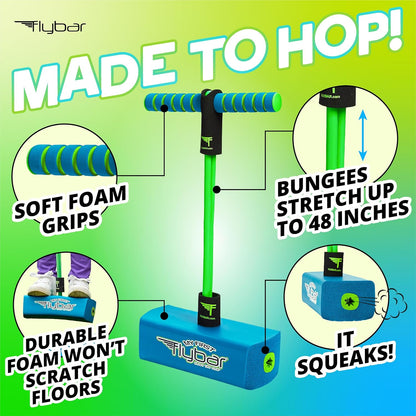 Flybar My First Foam Pogo Jumper for Kids Fun and Safe Pogo Stick for Toddlers, Durable Foam and Bungee Jumper for Ages 3 and