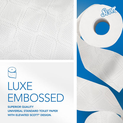 Scott Professional 100% Recycled Fiber Standard Roll Bulk Toilet Paper (13217), 2-Ply, Elevated Design