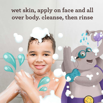 Aveeno Kids Face & Body Wash for Sensitive Skin, Oat Extract, Tear-Free, Non-Drying, Light Scent, Pump Dispenser, Hypoallergenic, Sulfate & Dye