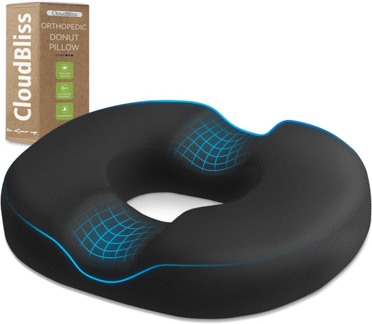 Donut Pillow Seat Cushion Chair Pad for Tailbone Pain Relief and Hemorrhoids, Memory Foam Seat Chair Cushion for Postpartum
