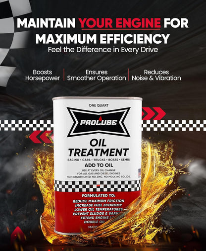 Prolube Oil Treatment - Engine Oil Additive for Gas & Diesel Engines - Reduces Wear