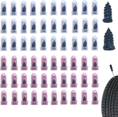 60 PCS Tire Repair Rubber Nail, Vacuum Tire Repair Kits Spiral Rubber Screws, Fast Self-Service Tool for Car, Truck