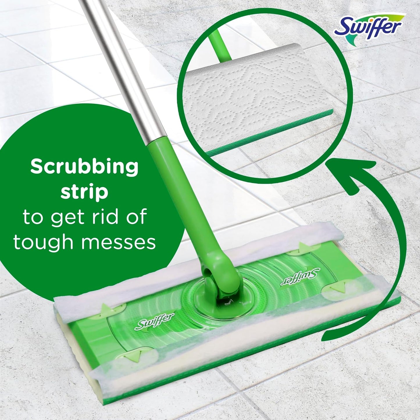 Swiffer Sweep + Mop, Wet Pads Refill, Floor Cleaner for Dirt, Dust, Hair, Cleaning Cloths for Mopping Home, Bathroom