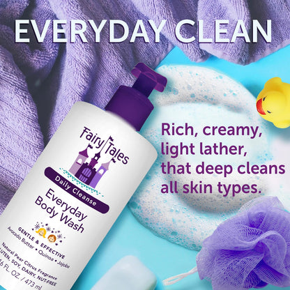 Fairy Tales Daily Cleanse Kids Body Wash, Kids Soap With Gentle, Clean Natural Ingredients, Sulfate Free, Silicone