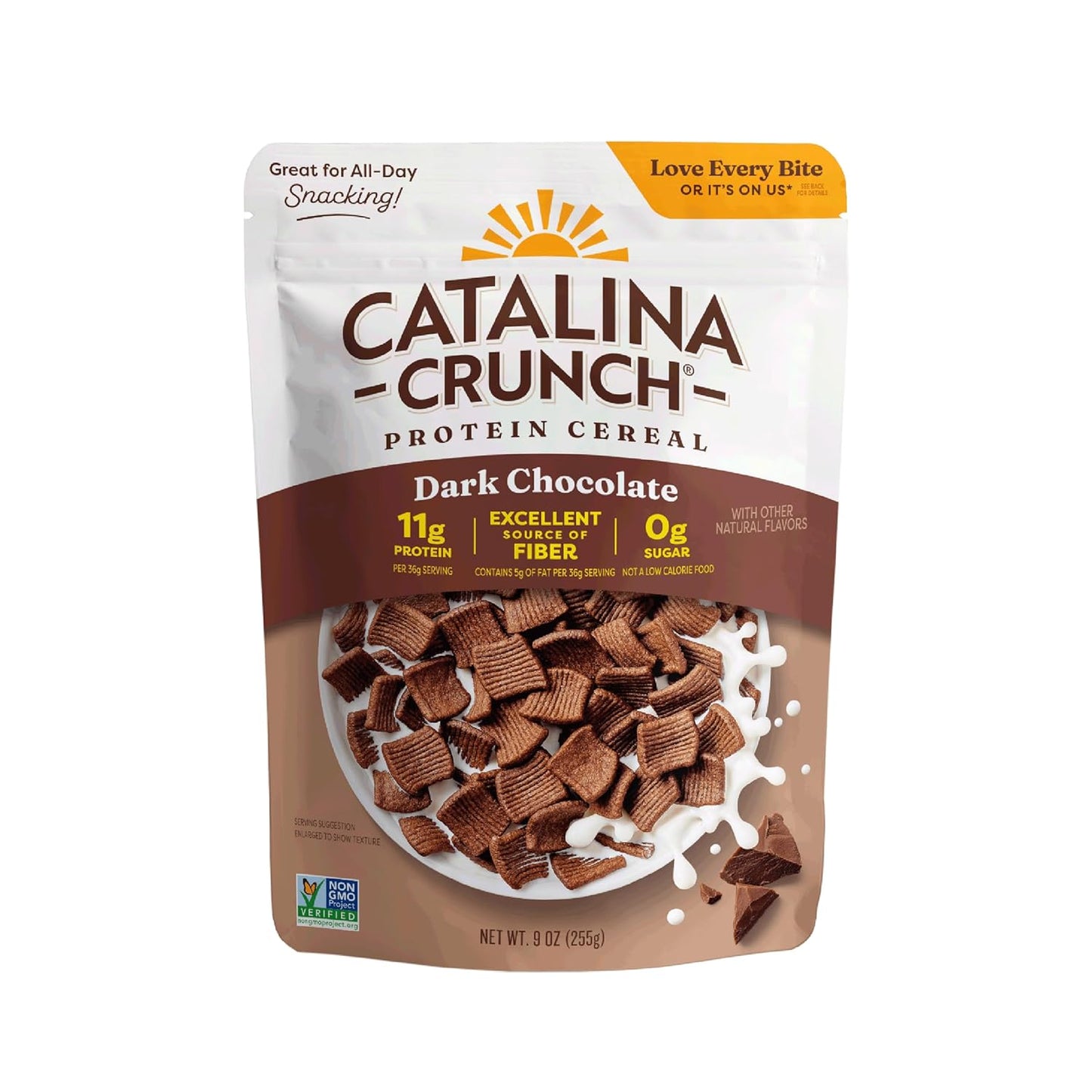 Catalina Crunch Protein Cereal - Sugar Free Breakfast Cereal with 11g of Protein - Gluten Free - Dark Chocolate - 9 oz. Bag (Packaging May Vary)