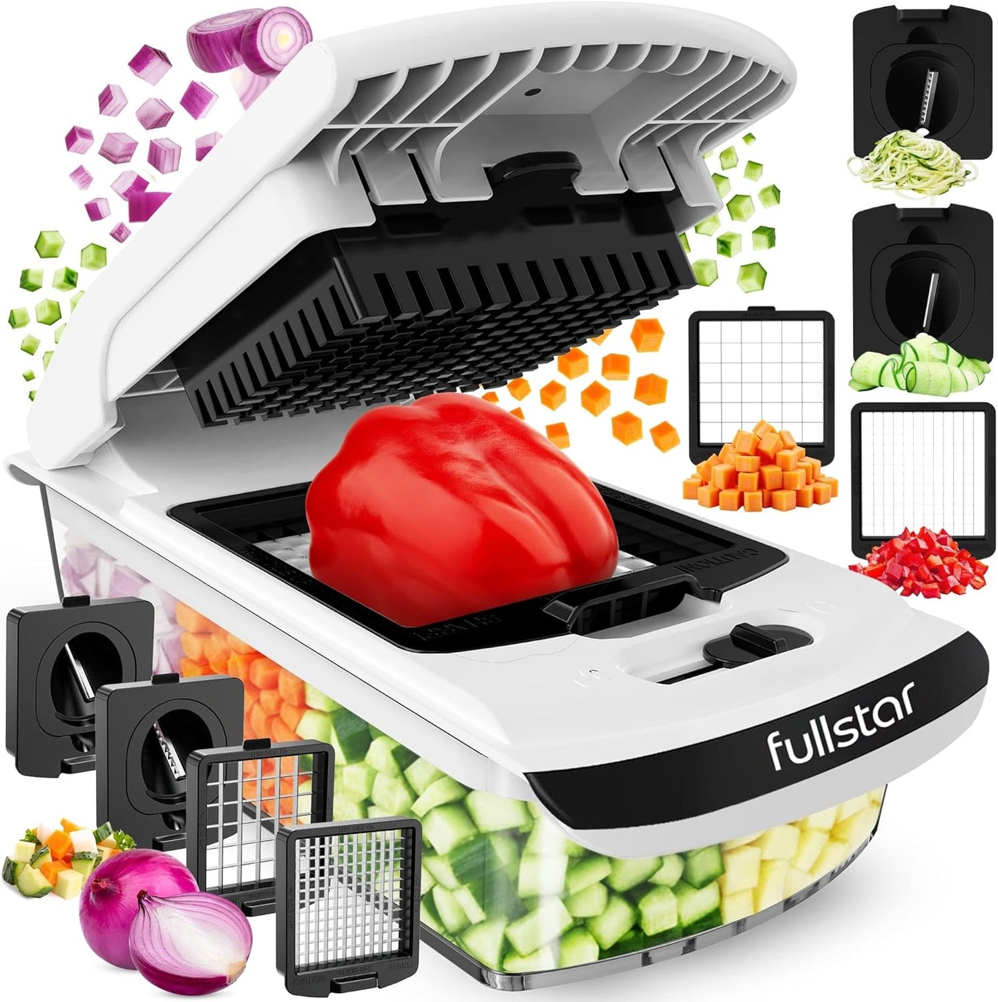 Fullstar The Original Pro Chopper - Vegetable Chopper and Spiralizer, Food Chopper with Container, Fruit Slicer, Kitchen Gadgets &