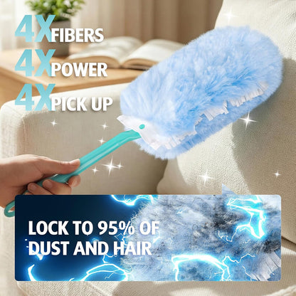 Duster Refill for Swiffer Duster, 30 Count Heavy Duty 2 Side 360 Duster Refills with 1 Handle, 4X