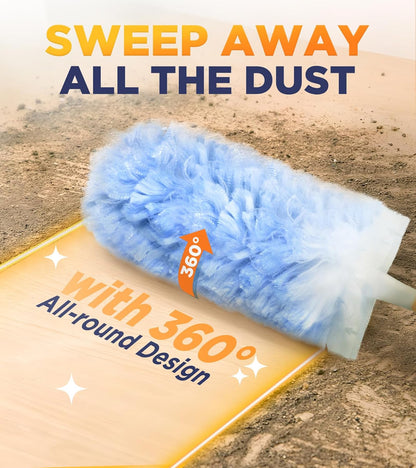 Heavy Duty Duster Refills for Swiffer Duster, 20 Count Duster Refills with 1 Handle, Multisurface 360 Dusters with 4X