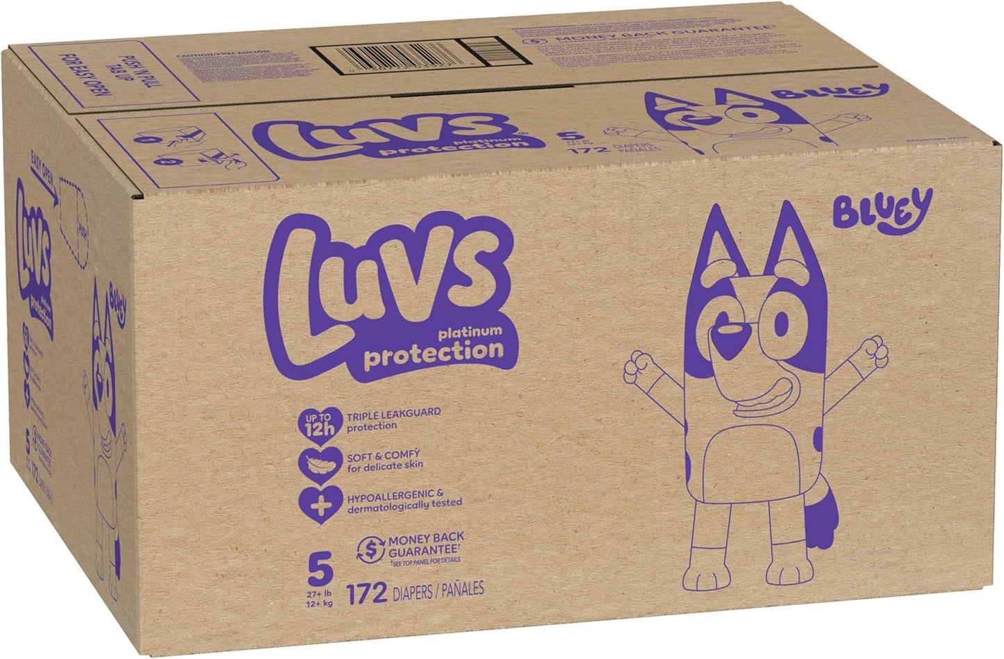 Luvs Diapers - Size 5, 172 Count, Bluey Platinum Protection Baby Diaper