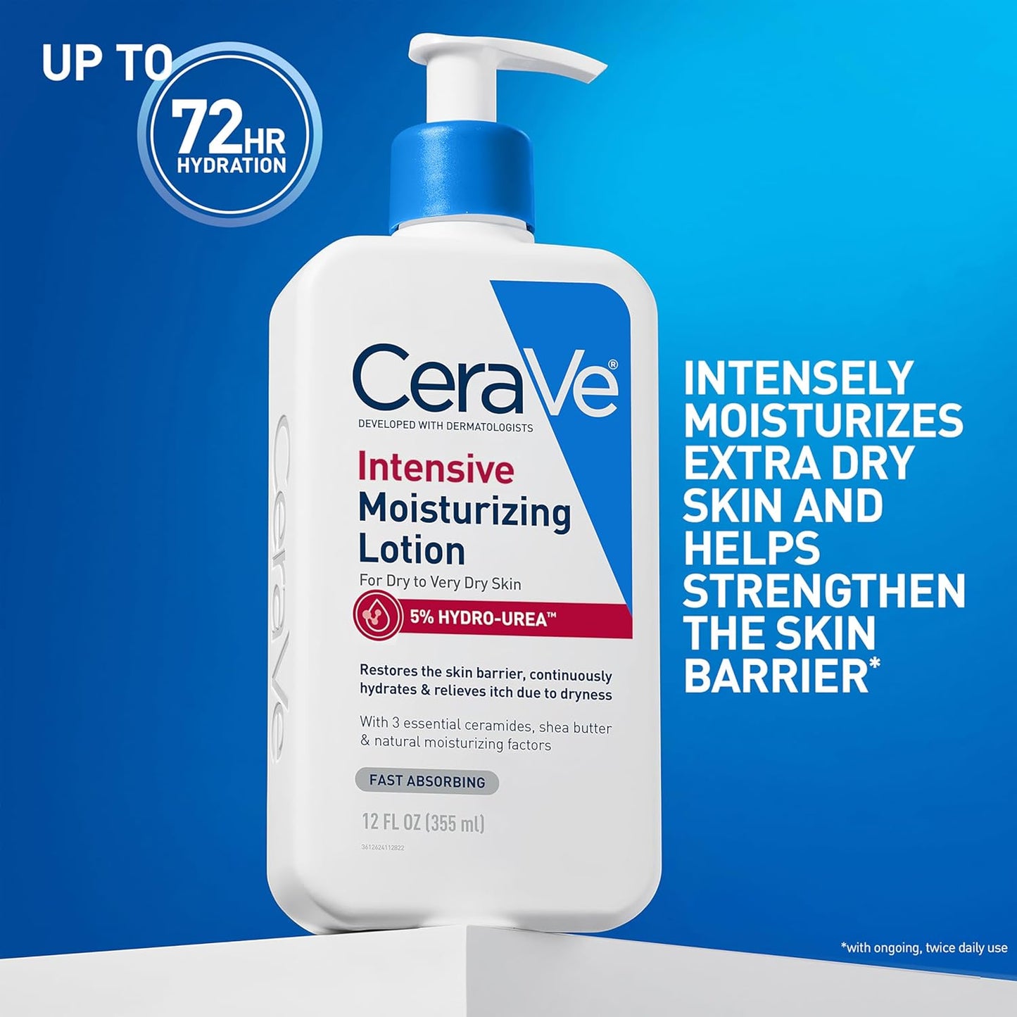 CeraVe Intensive Moisturizing Lotion, Hydro-Urea + Shea Butter, Body Lotion For Dry Skin, Relieves Signs Of Extra Dry