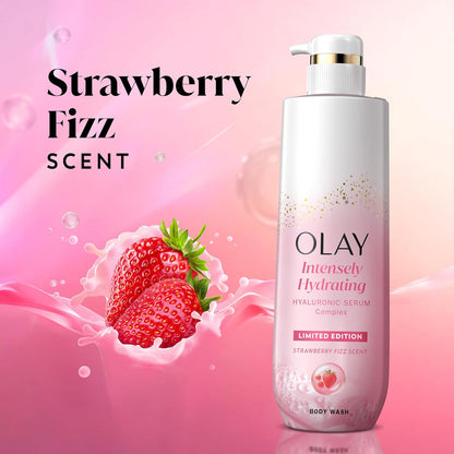 Olay Body Wash for Women, Intensely Hydrating, Pro-Hyaluronic Acid Serum Complex, Renews Moisture, Vitamin B3 Lameller Technology, For All Skin