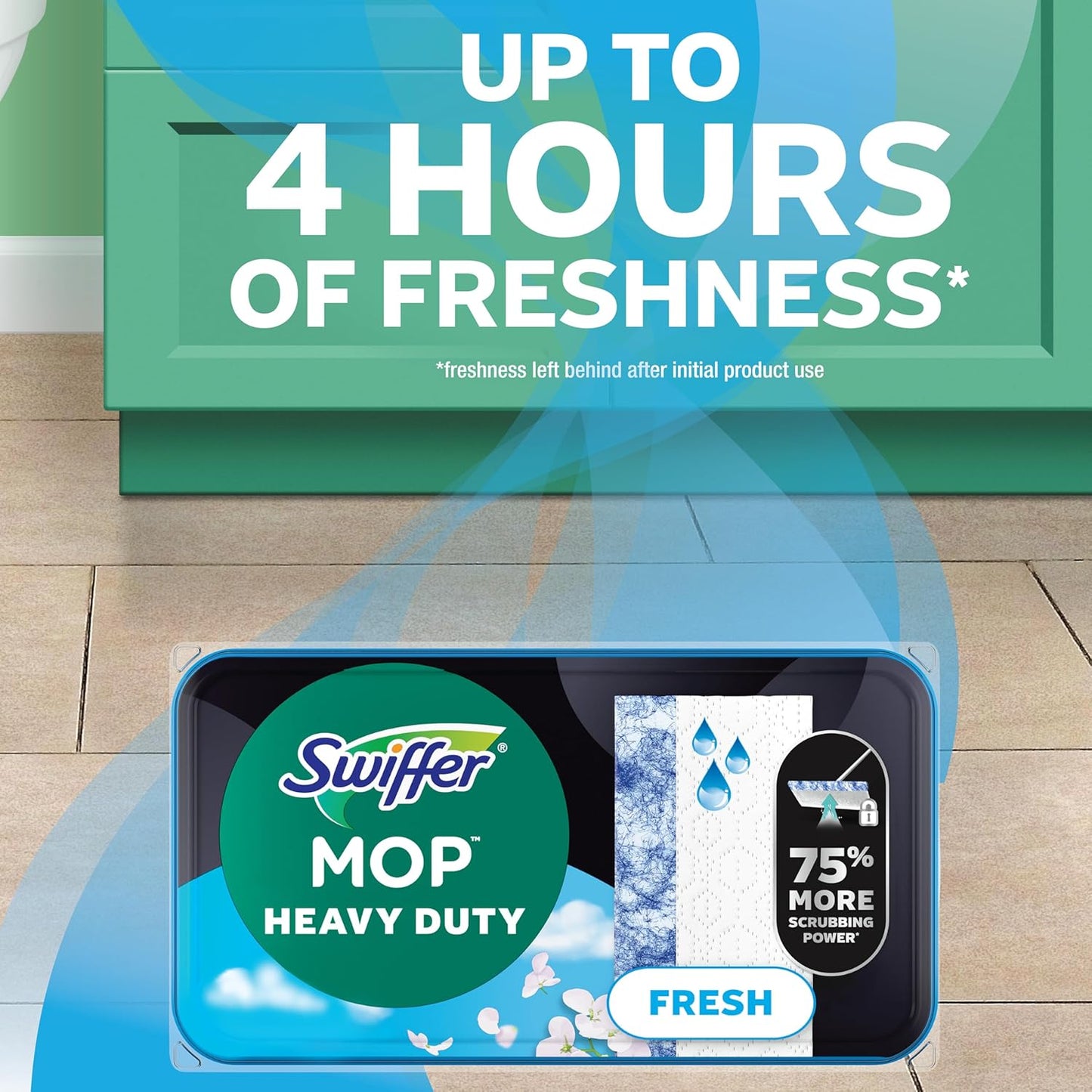 Swiffer Sweep & Mop Deluxe 2-in-1 Multi-Surface Kit for Floor Cleaning, Includes 1 Sweeper Device, 5 Dry Sweeping + 6 Wet Mopping Heavy Duty