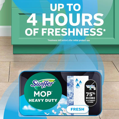 Swiffer Sweep & Mop Deluxe 2-in-1 Multi-Surface Kit for Floor Cleaning, Includes 1 Sweeper Device, 5 Dry Sweeping + 6 Wet Mopping Heavy Duty