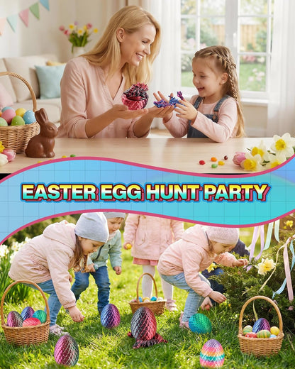Rapean 8" 3D Printed Dragon Eggs, Easter Basket Stuffers for Kids and Teens, Unique Easter Toys & Decor for
