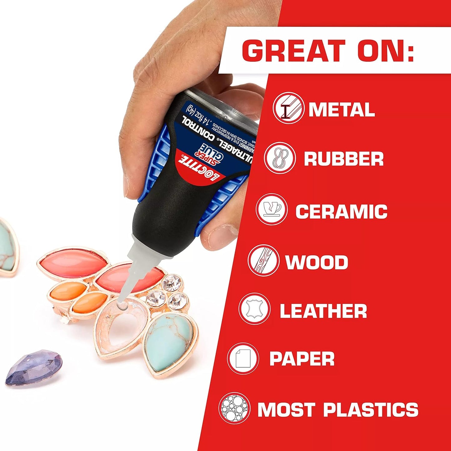 Loctite Super Glue Ultra Gel Control, Clear, 0.14 fl oz Bottle, 1 Pack - Superglue for Plastic, Wood, Metal, Crafts &