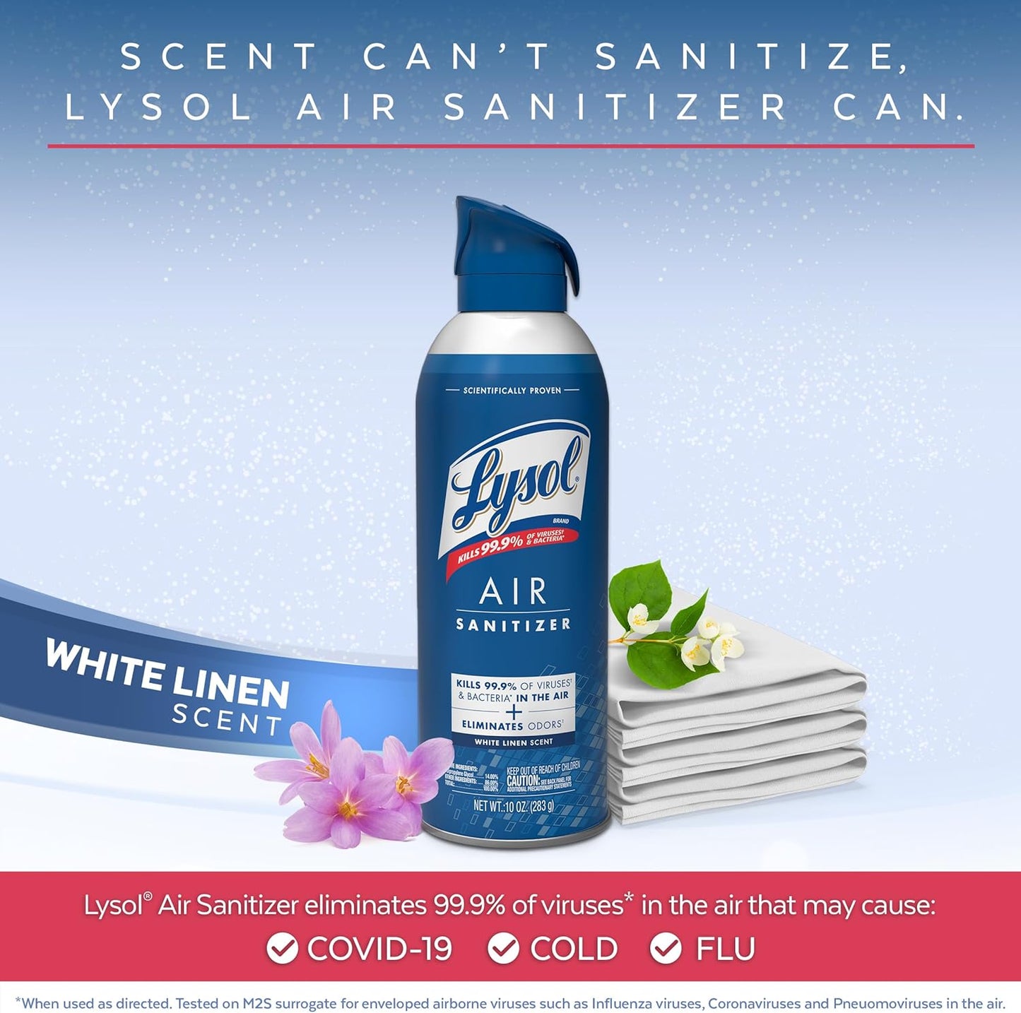 Lysol Bundle containing x2 Lysol Disinfectant Spray for Hard and Soft Surfaces, Crisp Linen, 19 Fl. Oz + Lysol Air Sanitizer