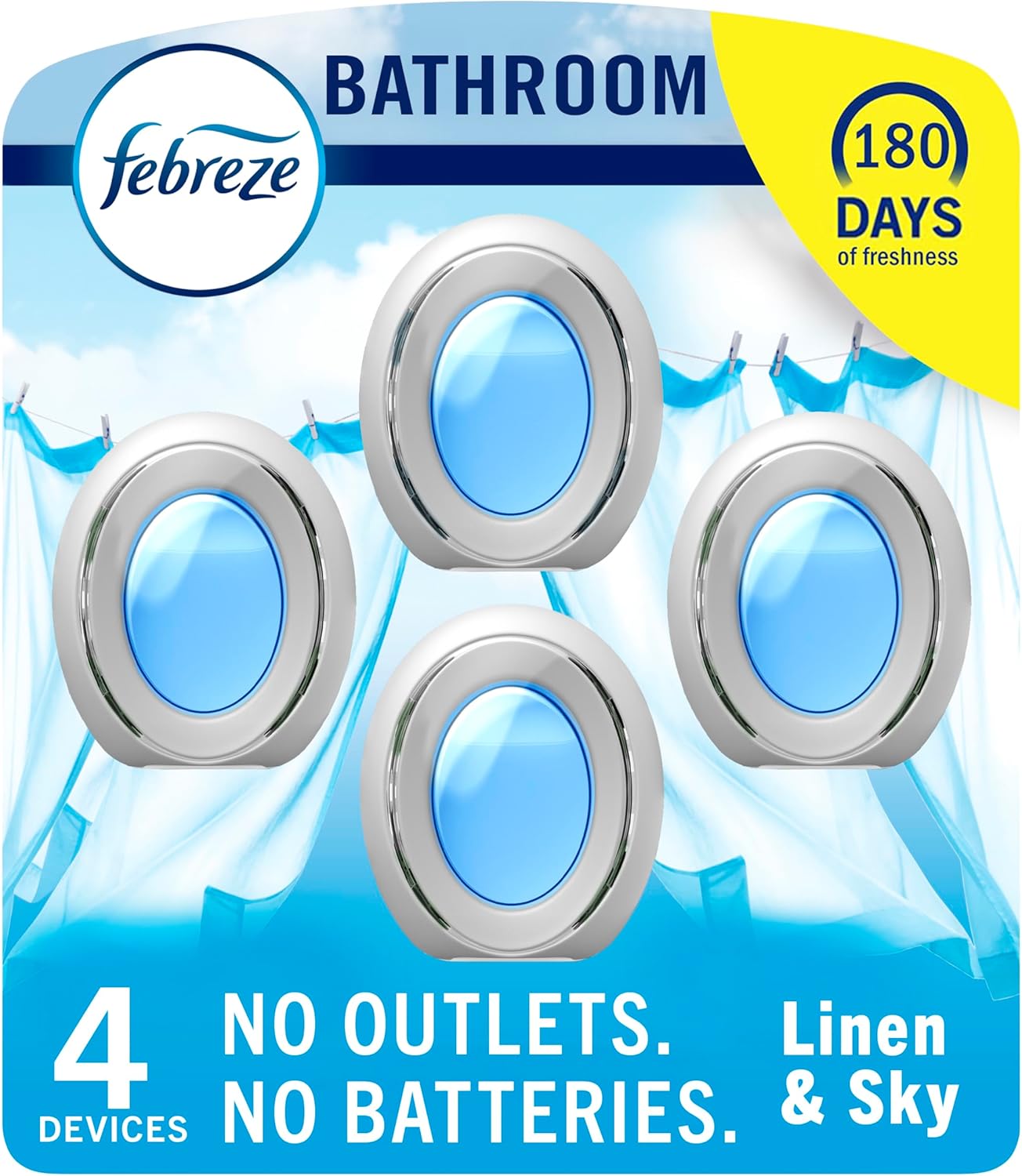 Febreze Bathroom Air Freshener Odor-Fighting for Small Spaces Scented Plug In Alternative Long-Lasting for Home and Bathroom and Kitchen Closet Air