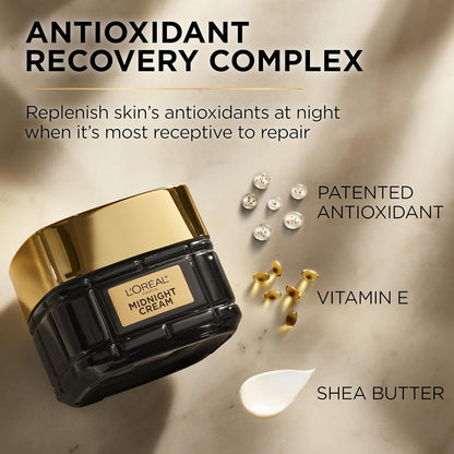 L'Oreal Paris Age Perfect Anti-Aging Midnight Face Cream, Fragrance-Free Face Moisturizer with Antioxidants to Reduce Wrinkles and Firm