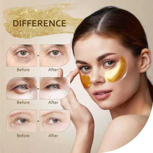 Taimand Under Eye Patches (30 Pairs), 24K Gold Under Eye Mask for Puffy Eyes, Dark Circles,Bags and Wrinkles with