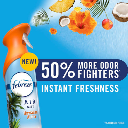 Febreze Air Mist, Air Freshener Spray, Odor Fighting Room Spray, Deodorizer for Home Bathroom Kitchen Office Apartment Dorm Room