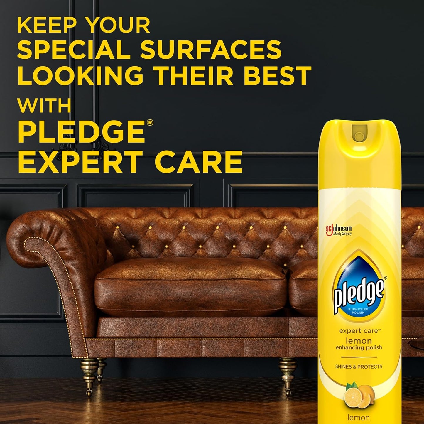 Pledge Enhancing Polish Spray, Wood Furniture & Stainless Steel Polish, Remove Dust and Fingerprints, Fast Shine and