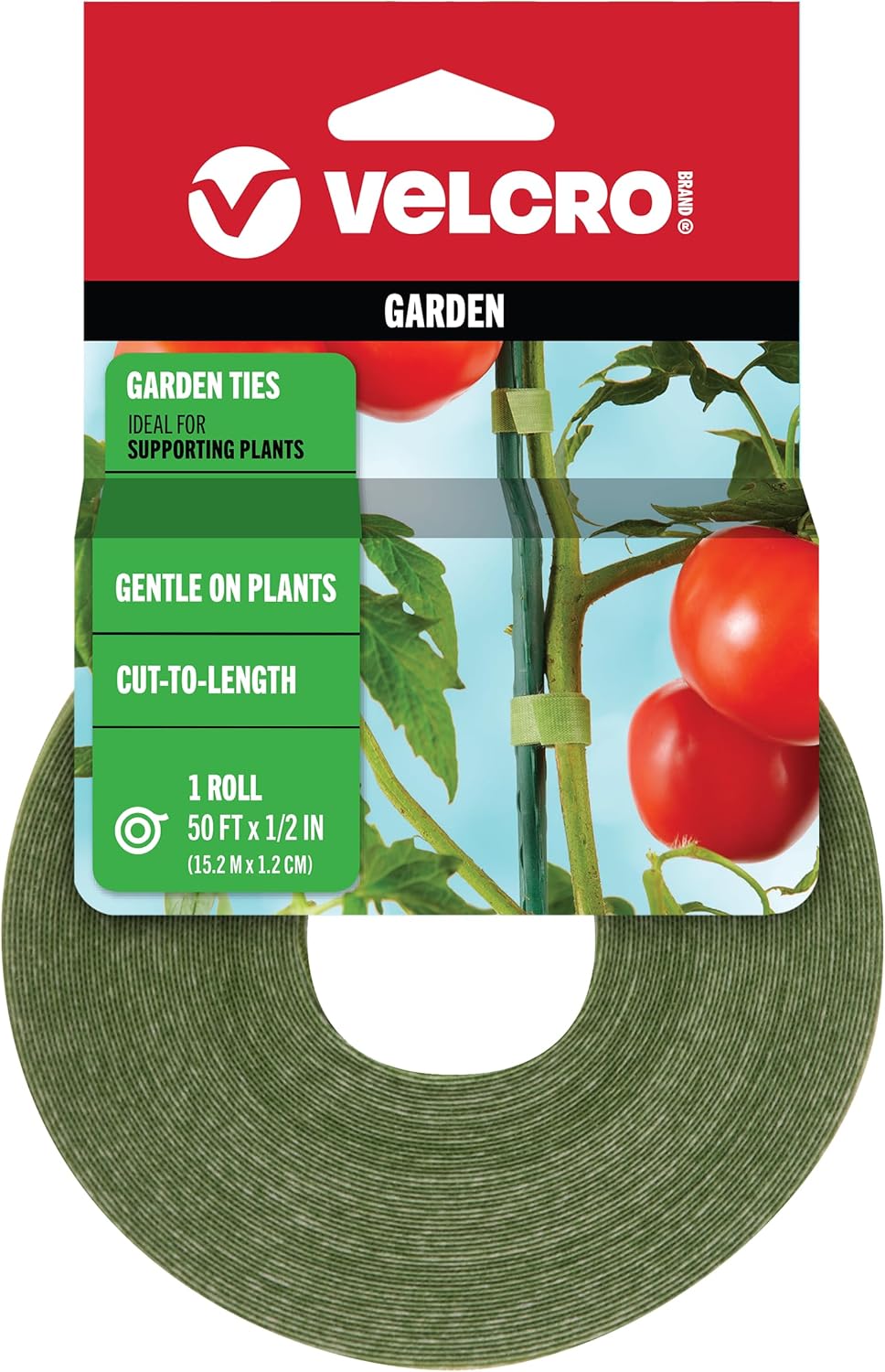 VELCRO Brand VEL-30071-USA ONE-WRAP Garden Ties, Plant Supports for Effective Growing, Strong Grips are Reusable and Adjustable