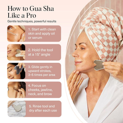 Kitsch Stainless Steel Gua Sha Facial Tools - Guasha Tool for Face, Face Sculpting Tool, Jawline Shaper, Double Chin Reducer, Body Gua Sha