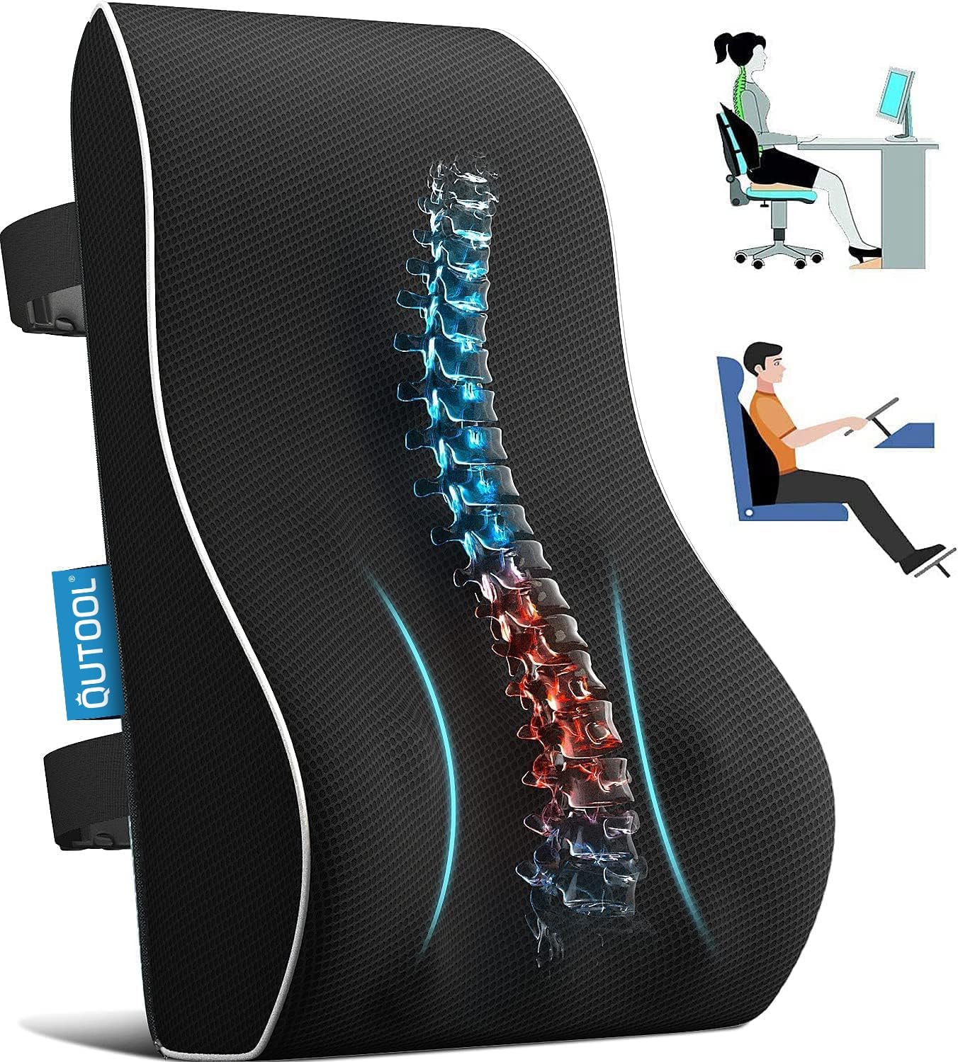 Lumbar Support Pillow for Office Chair, Office Home Essentials,Gifts for Mom,Dad, Back Support Pillow for Car, Chair