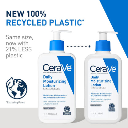CeraVe Daily Moisturizing Lotion for Dry Skin, Body Lotion & Face Moisturizer with Hyaluronic Acid and Ceramides, Daily Moisturizer, Fragrance
