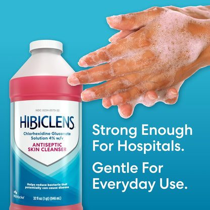 Hibiclens Antimicrobial and Antiseptic Soap and Skin Cleanser 32 oz for Home and Hospital 4% CHG, Packaging May Vary