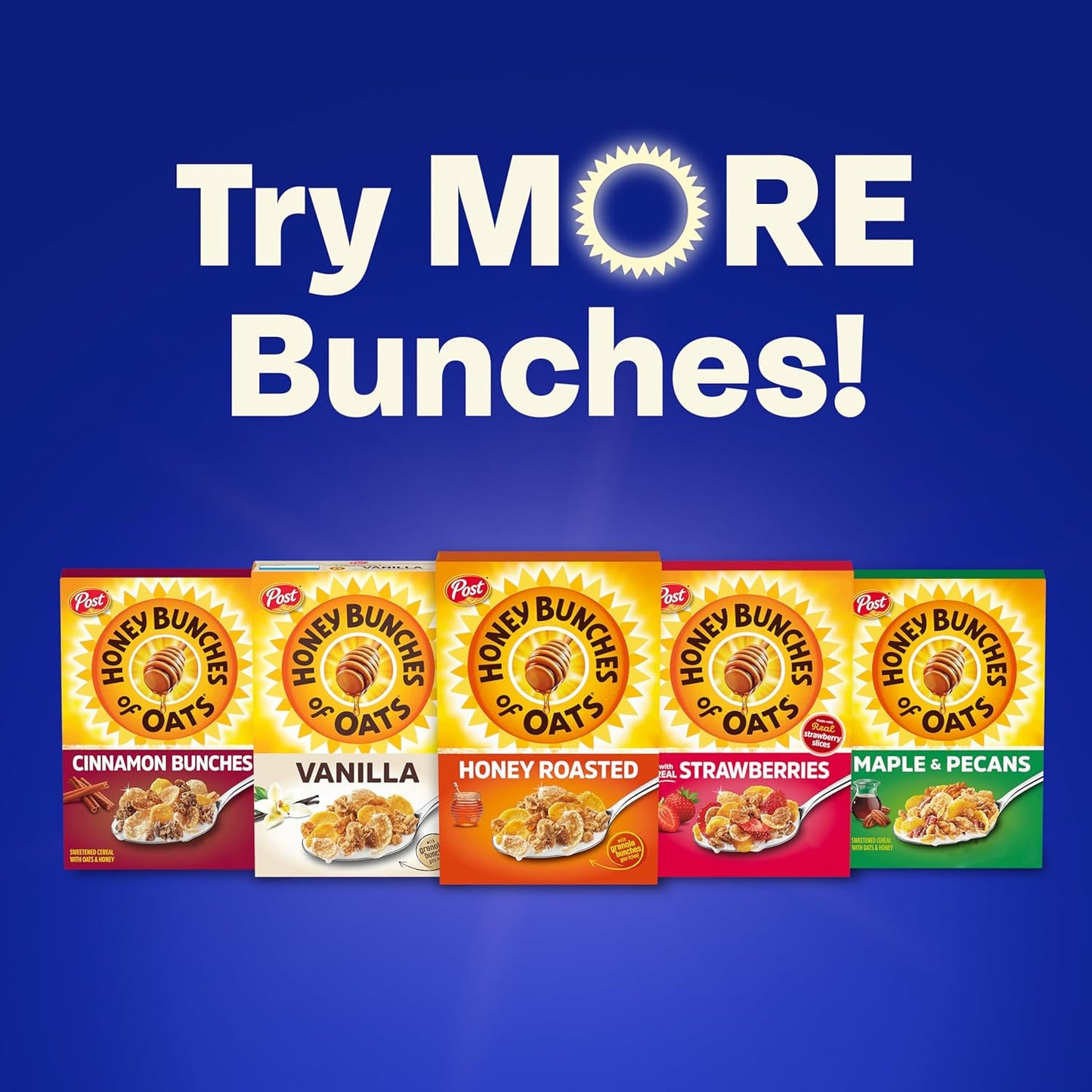 Honey Bunches of Oats with Almonds Breakfast Cereal, Almond Cereal with Oats and Granola Clusters, Family Size 18 oz Box