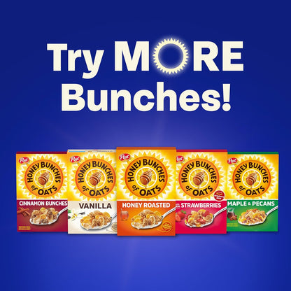 Honey Bunches of Oats with Almonds Breakfast Cereal, Almond Cereal with Oats and Granola Clusters, Family Size 18 oz Box