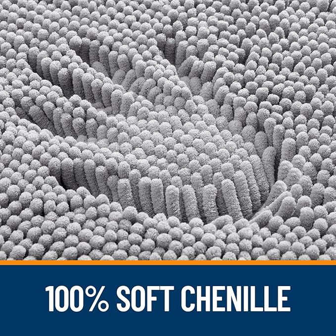 OLANLY Bathroom Rugs 30x20, Extra Soft Absorbent Chenille Bath Rugs, Rubber Backing Quick Dry, Machine Washable Bath Mats for Bathroom