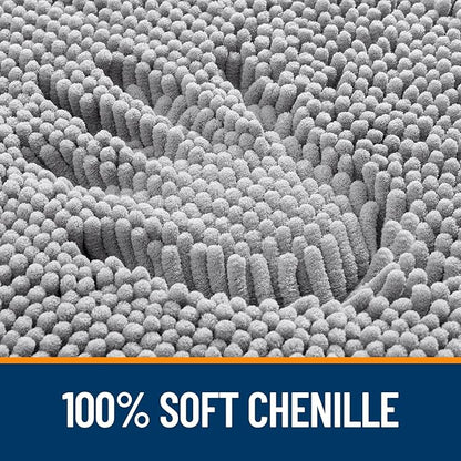 OLANLY Bathroom Rugs 30x20, Extra Soft Absorbent Chenille Bath Rugs, Rubber Backing Quick Dry, Machine Washable Bath Mats for Bathroom