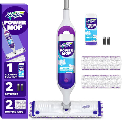 Swiffer PowerMop Multi-Surface Mop Kit for Floor Cleaning, Fresh Scent, Mopping Kit Includes PowerMop, 2 Mopping Pad
