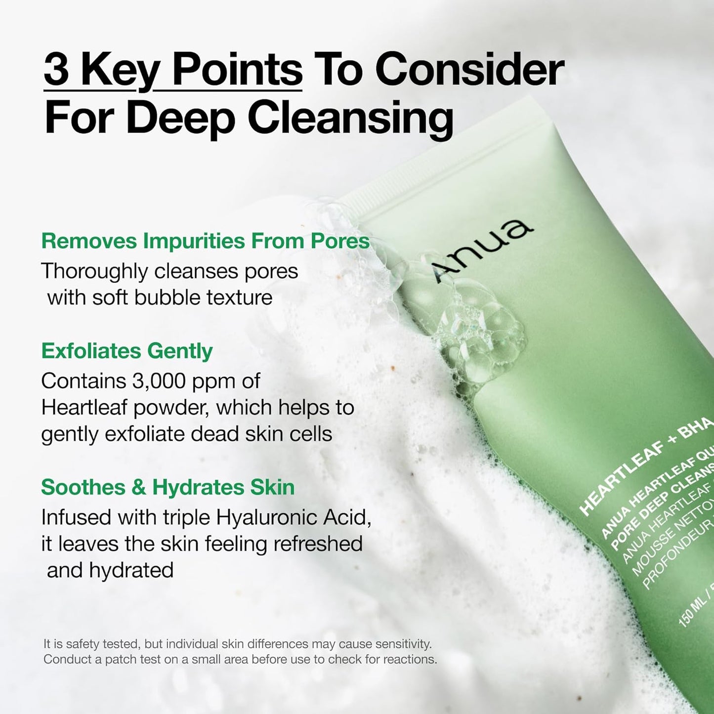 Anua Heartleaf Quercetinol Pore Deep Cleansing Foam, Face wash for Pore Refining Cleanser, Hydrating Daily Facial Cleanser For Double