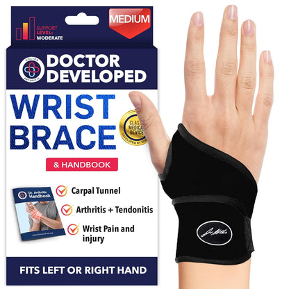 Doctor Developed Wrist Brace, Wrist Wraps for Carpal Tunnel Arthritis, Tendonitis, Hand Support, Ideal for