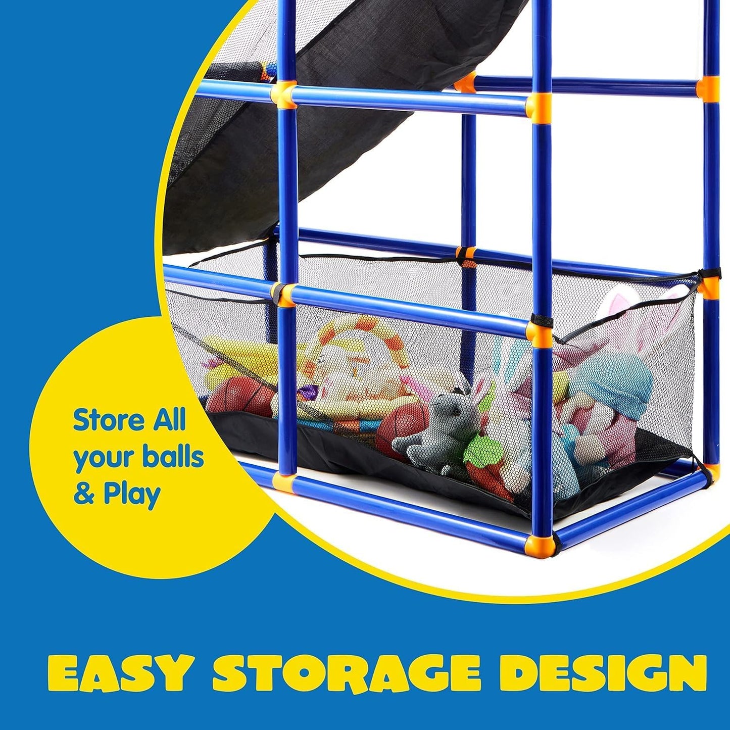 JOYIN Arcade Basketball Game Set with 4 Balls and Hoop for Kids 3 to 12 Years Old Indoor Outdoor Sport Play - Easy Set Up - Air Pump Included - Ideal