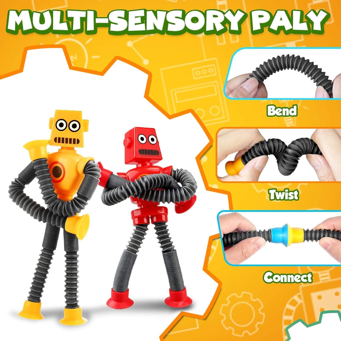 Robot Sensory Travel Roadtrip Toys 4Pcs for Toddlers Kid Boy Year Old Ages 3 4 5 6 7 8