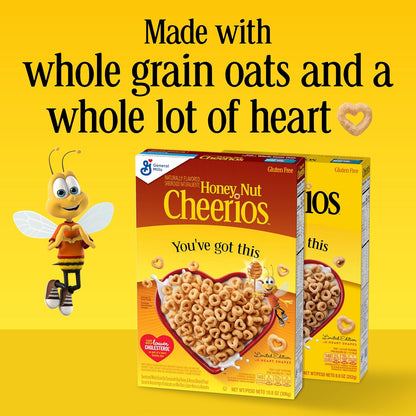 Honey Nut Cheerios, Heart Healthy Gluten Free Breakfast Cereal with Whole Grain Oats, Giant Size, 27.2 oz